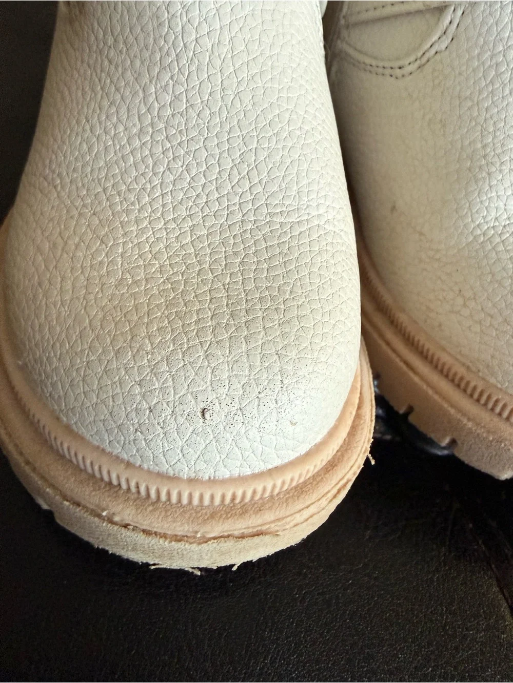 Cat & Jack Cream Ankle Boots with Tan Sole